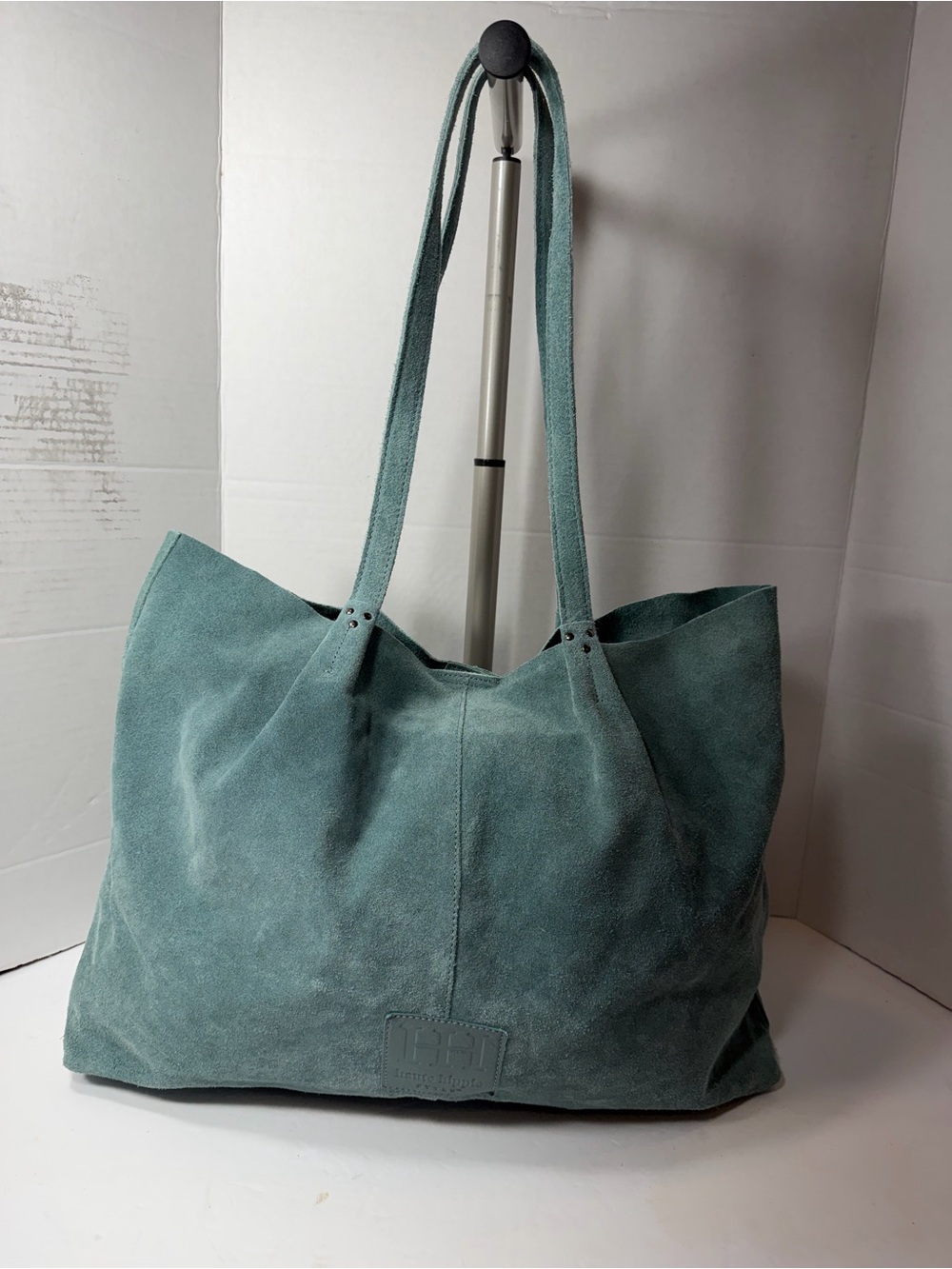 Haute Hippie Suede Tote Bag in Teal - Spacious Everyday Shoulder Bag with wallet
